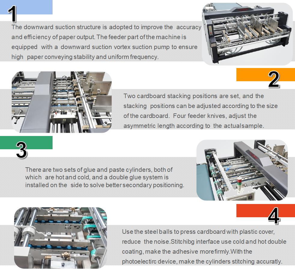 Potongan Ganda Kecepatan Tinggi Semi-Auto Machine Gluer Machine (Multistation)